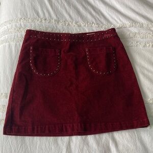 Mossimo Supply Co Studded Burgundy Skirt